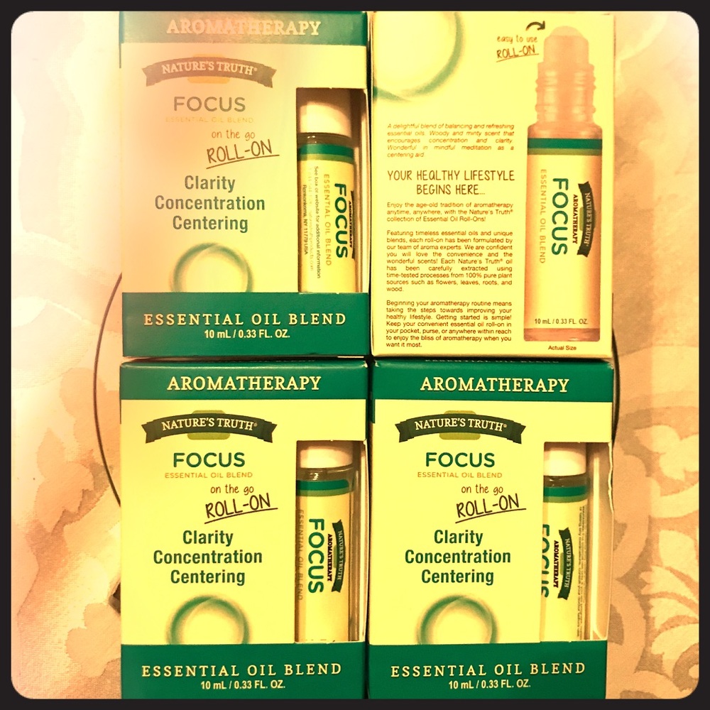 Essential oil rollers- set of 4 focus meditation